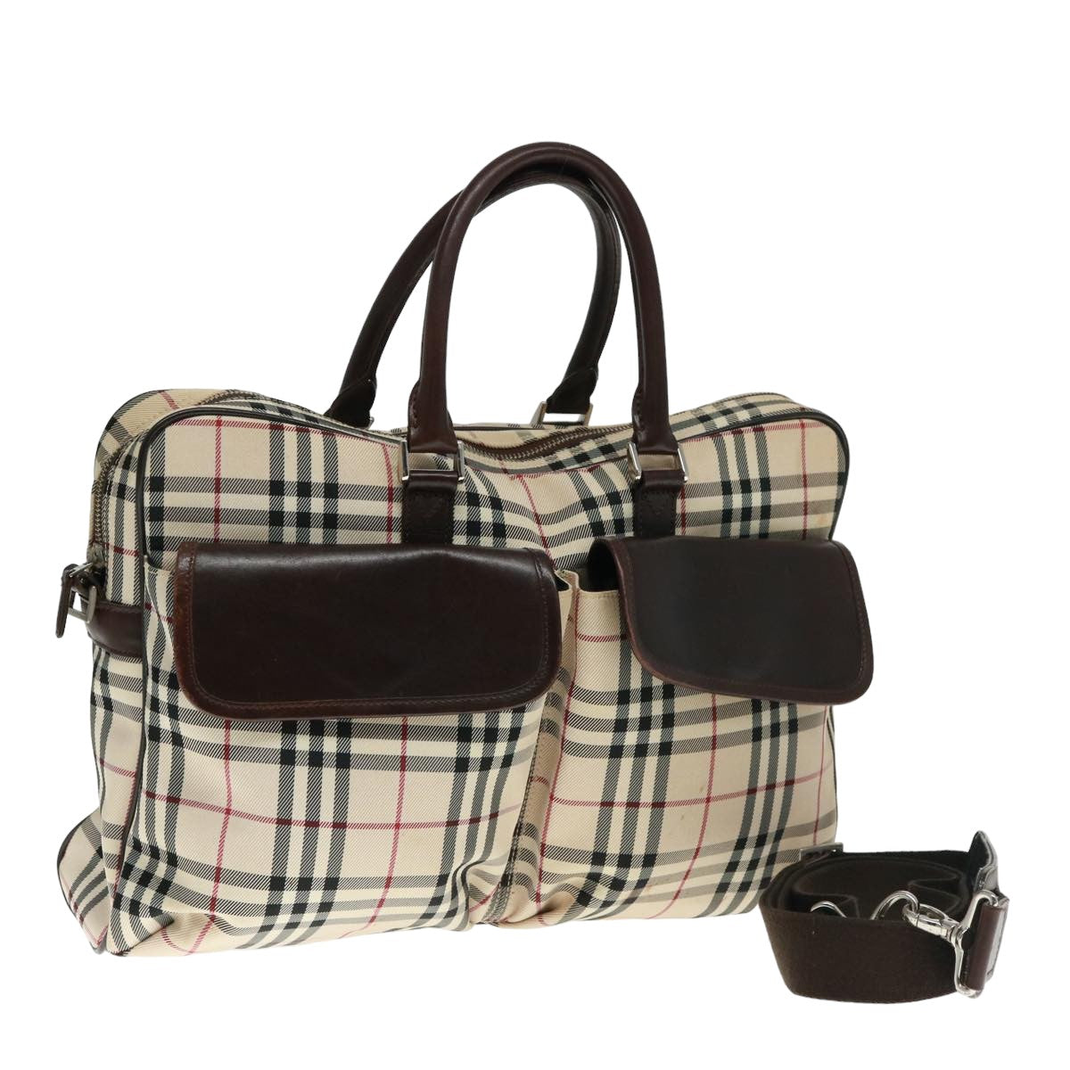 Burberry Nova Auth Canvas Beige Handbag Style 15