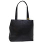 Luxury Burberry Tote Bag Leather Black Auth bs14933