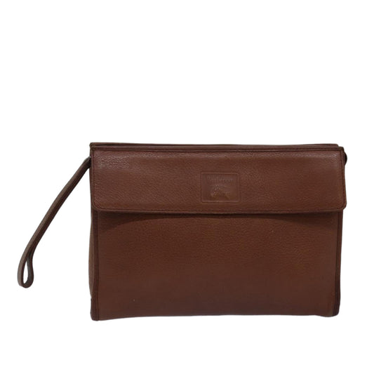 Burberry BurberrySs Auth Leather Brown Clutch Bag Style 4