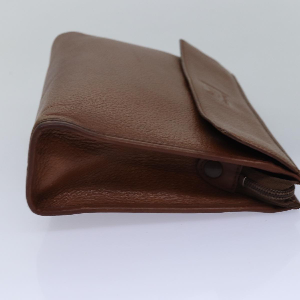 Burberry BurberrySs Auth Leather Brown Clutch Bag Style 4