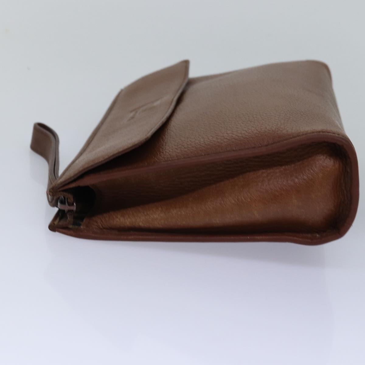 Burberry BurberrySs Auth Leather Brown Clutch Bag Style 4