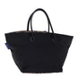 Luxury BurberrySs Nova Check Blue Label Hand Bag Nylon Beige Black Auth bs14994
