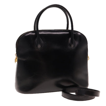 Luxury CELINE Hand Bag Leather 2way Black 15050