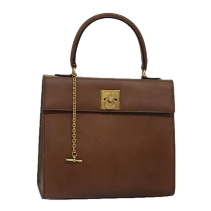 Luxury CELINE Hand Bag Leather Brown 15080