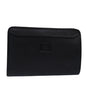 Luxury BurberrySs Clutch Bag Leather Black Auth bs15137