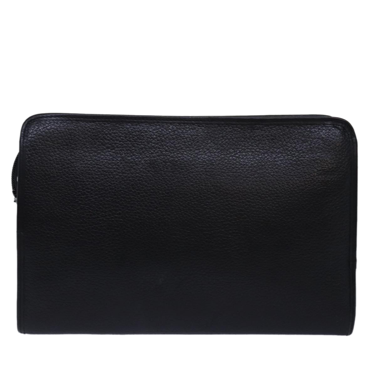 Burberry BurberrySs Auth Leather Black Clutch Bag Style 5