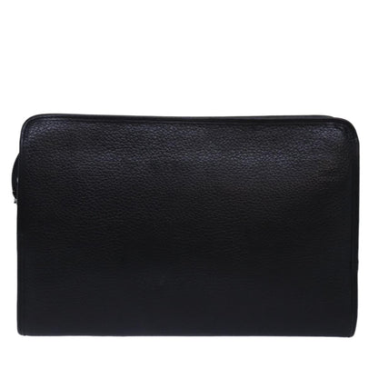 Burberry BurberrySs Auth Leather Black Clutch Bag Style 5