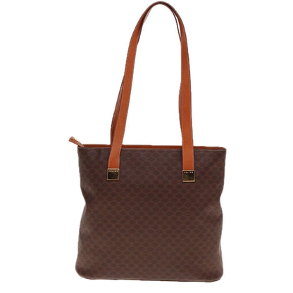 Luxury CELINE Macadam Canvas Tote Bag PVC Leather Brown 15280