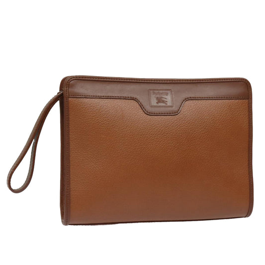 Burberry BurberrySs Auth Leather Brown Clutch Bag Style 5