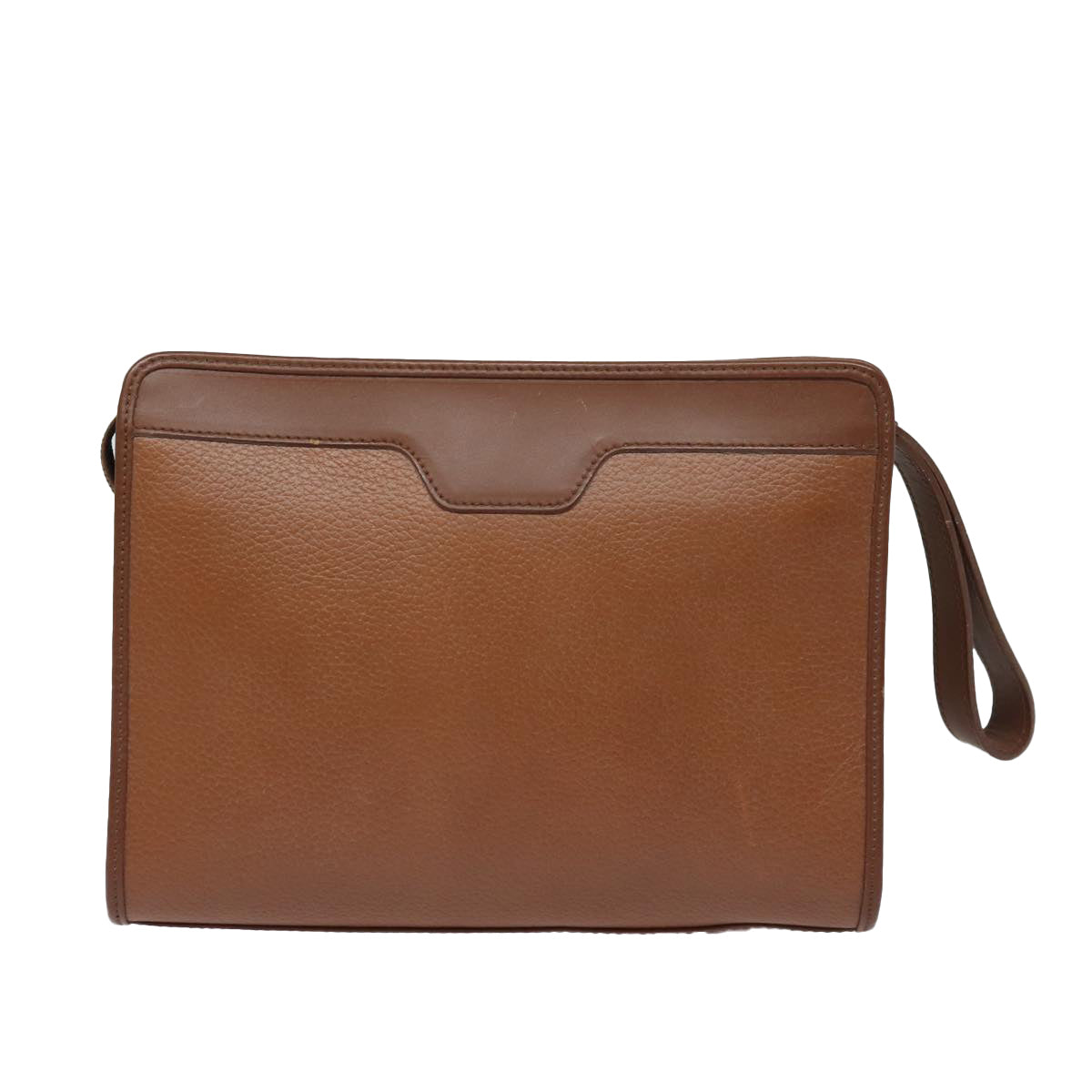 Burberry BurberrySs Auth Leather Brown Clutch Bag Style 5
