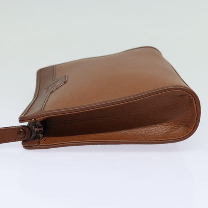 Burberry BurberrySs Auth Leather Brown Clutch Bag Style 5