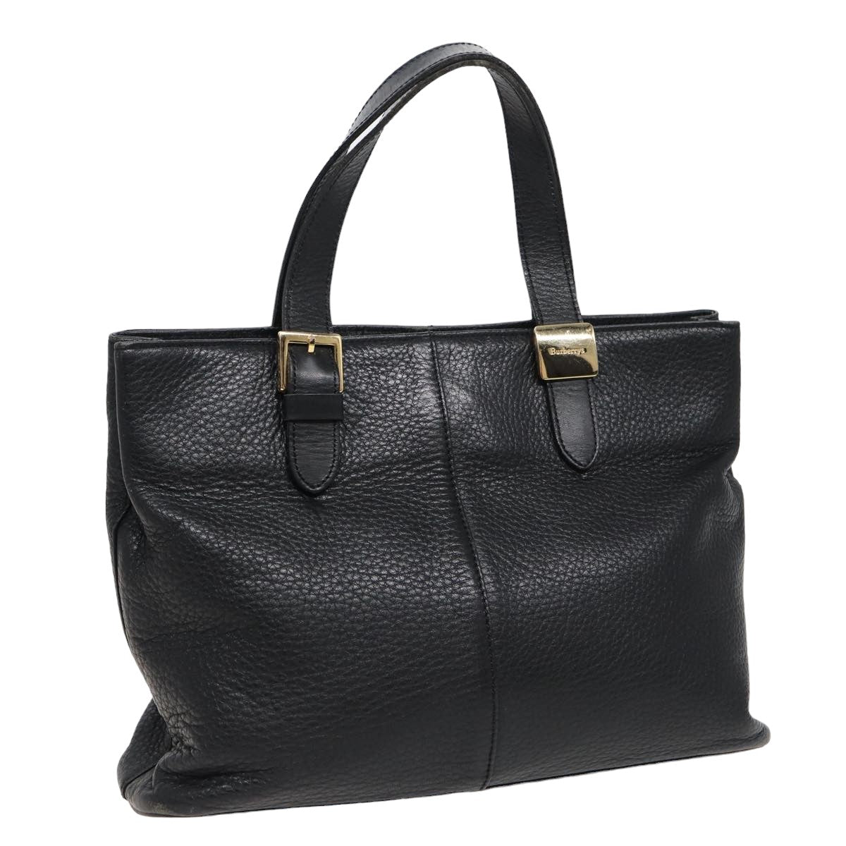 Burberry BurberrySs Auth Leather Black Handbag Style 3