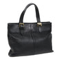 Luxury BurberrySs Hand Bag Leather Black Auth bs15308