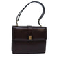 Luxury BurberrySs Nova Check Hand Bag Leather Brown Auth bs15451