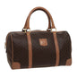 Luxury CELINE Macadam Canvas Boston Bag PVC Leather Brown 15490