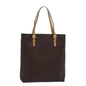 Luxury CELINE Macadam Canvas Hand Bag PVC Leather Brown 15492