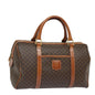 Luxury CELINE Macadam Canvas Boston Bag PVC Leather Brown 15494