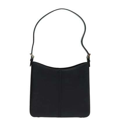 Luxury Burberry Shoulder Bag Leather Black Auth bs15614