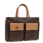 Luxury CELINE Macadam Canvas Hand Bag PVC Leather Brown 15629