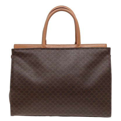 Luxury CELINE Macadam Canvas Hand Bag PVC Leather Brown 15629
