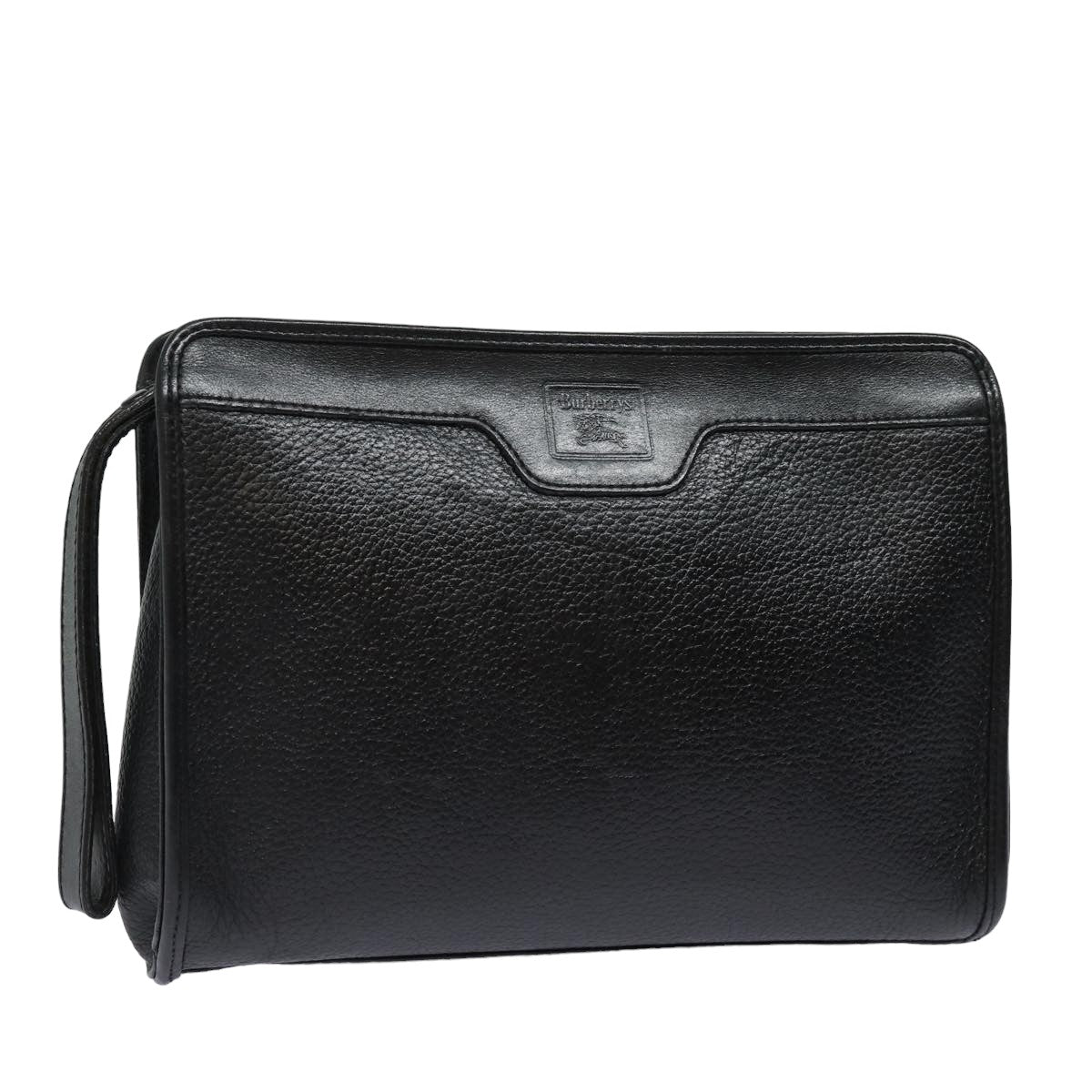 Burberry BurberrySs Auth Leather Black Clutch Bag Style 6