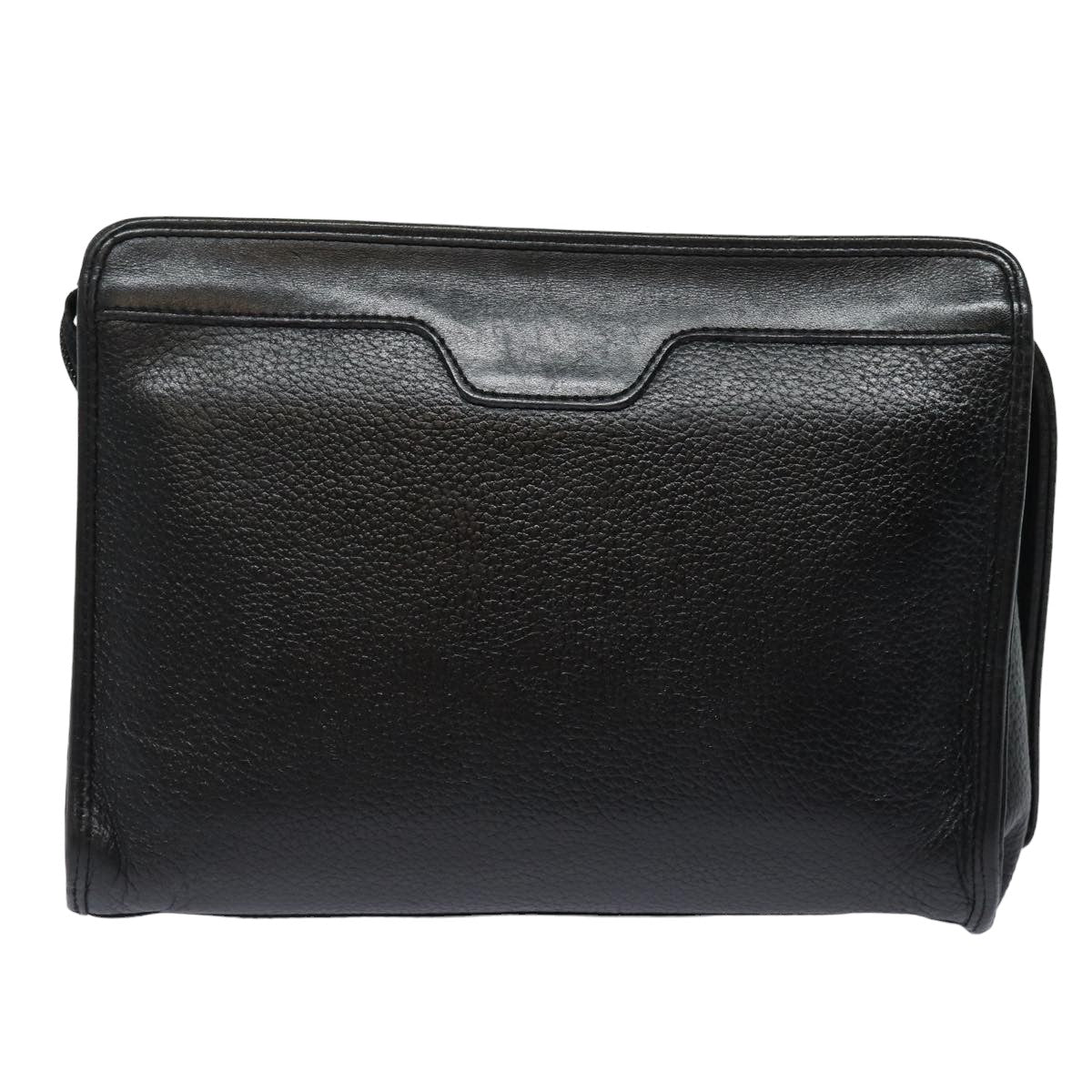 Burberry BurberrySs Auth Leather Black Clutch Bag Style 6