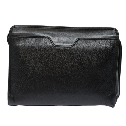 Burberry BurberrySs Auth Leather Black Clutch Bag Style 6