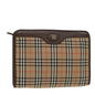 Luxury BurberrySs Nova Check Clutch Bag Canvas Beige Auth bs15806
