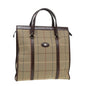 Luxury BurberrySs Nova Check Hand Bag Canvas Leather Beige Brown Auth bs16016