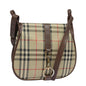 Luxury BurberrySs Nova Check Shoulder Bag Canvas Leather Beige Brown Auth bs16020