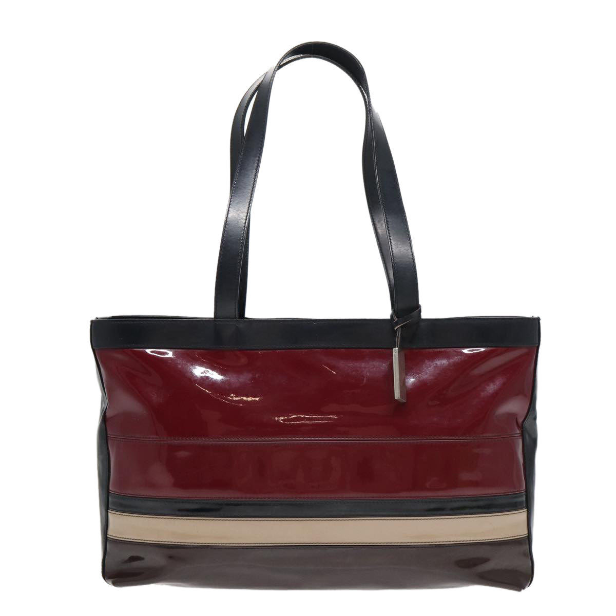 Burberry Enamel Auth Red Tote Bag