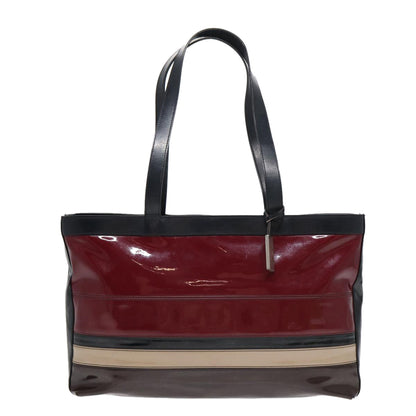 Burberry Enamel Auth Red Tote Bag