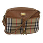 Luxury BurberrySs Nova Check Shoulder Bag Canvas Beige Auth bs16160
