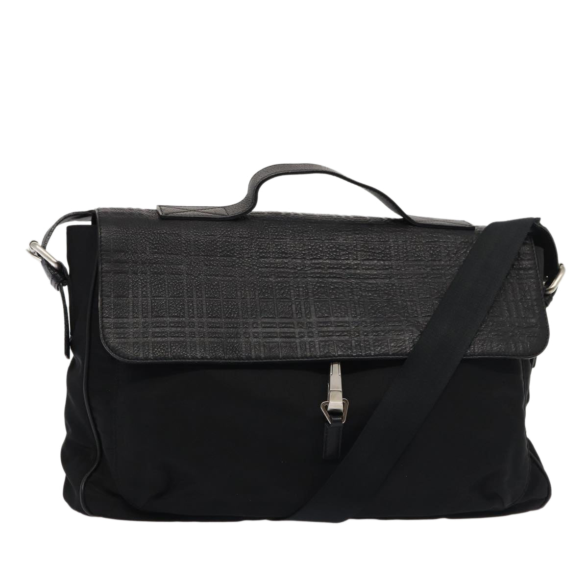 Burberry Nova Auth Leather Black Handbag Style 3
