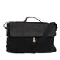 Luxury Burberry Nova Check Hand Bag Leather nylon 2way Black Auth bs16211