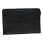 Luxury BurberrySs Clutch Bag Leather Black Auth bs16273