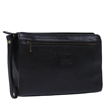 Burberry BurberrySs Auth Leather Black Clutch Bag Style 9