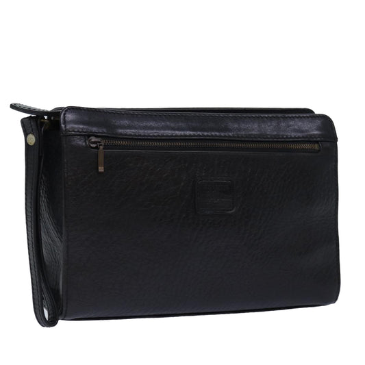 Burberry BurberrySs Auth Leather Black Clutch Bag Style 9