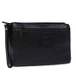 Burberry BurberrySs Auth Leather Black Clutch Bag Style 9