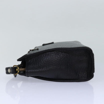Burberry BurberrySs Auth Leather Black Clutch Bag Style 9