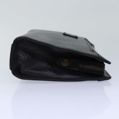 Burberry BurberrySs Auth Leather Black Clutch Bag Style 9