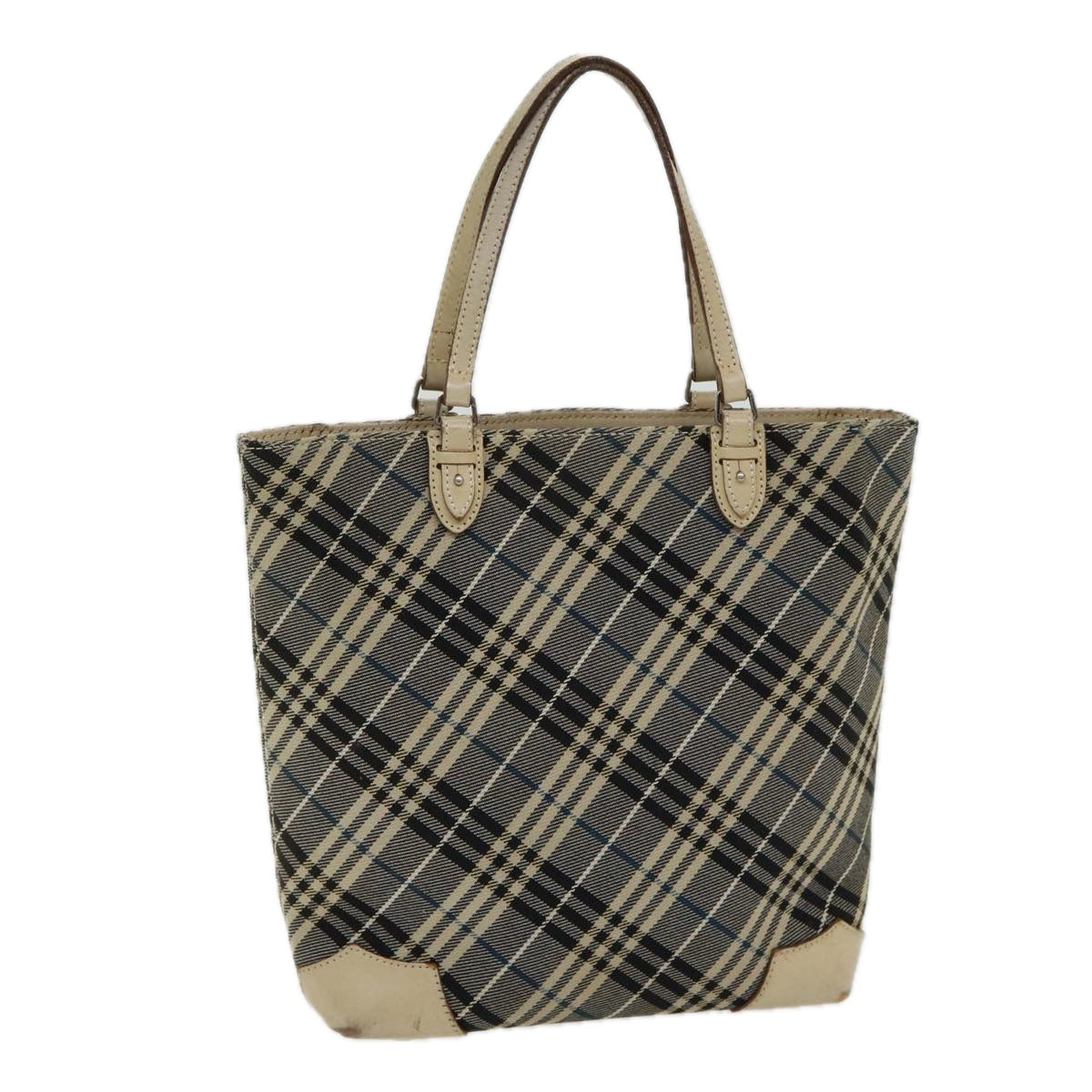 Burberry Nova Label Canvas Blue Tote Bag