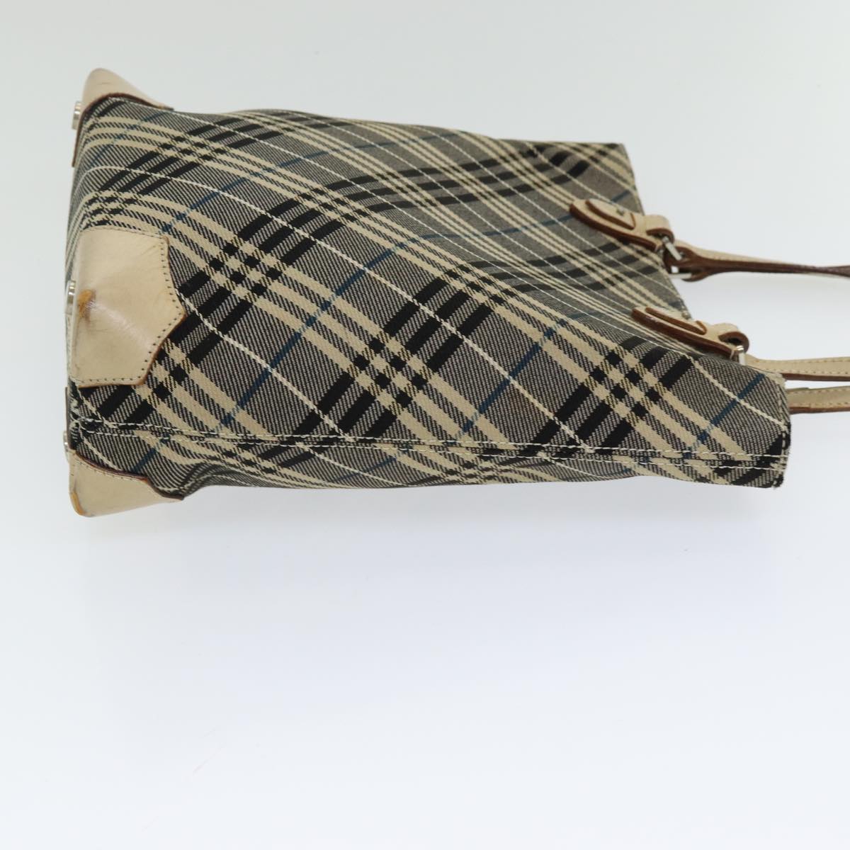 Burberry Nova Label Canvas Blue Tote Bag