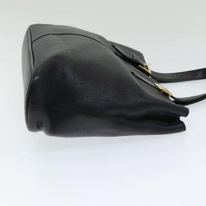 Luxury BurberrySs Hand Bag Leather Black Auth bs16614