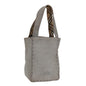 Luxury BurberrySs Hand Bag Leather Gray Silver Auth bs17438