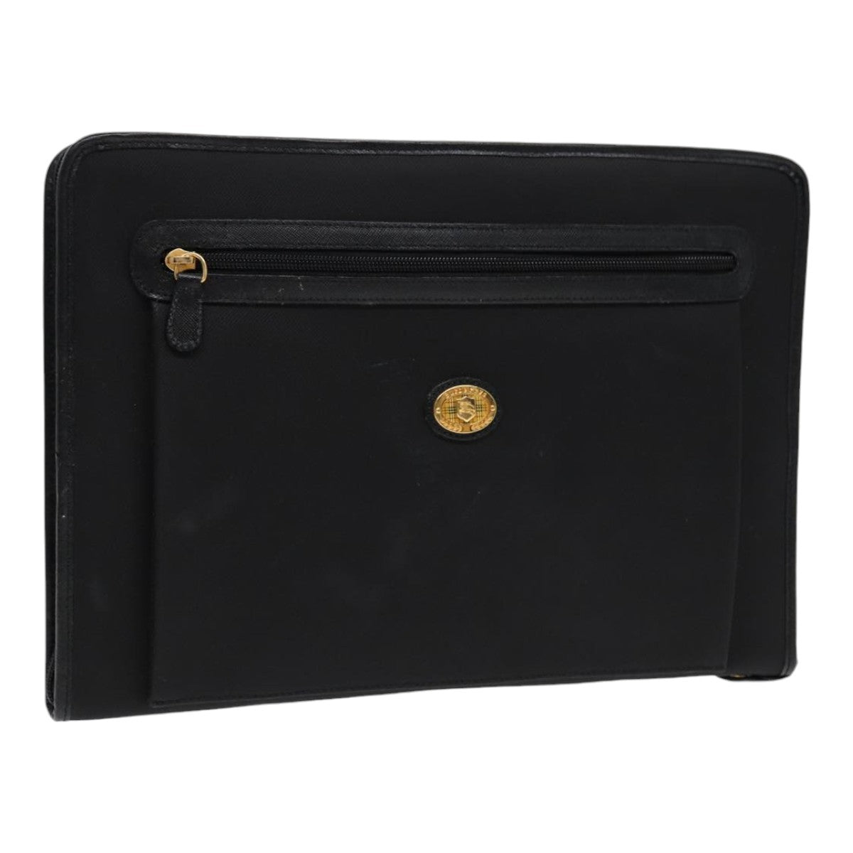 Burberry BurberrySs Auth Leather Black Clutch Bag Style 11