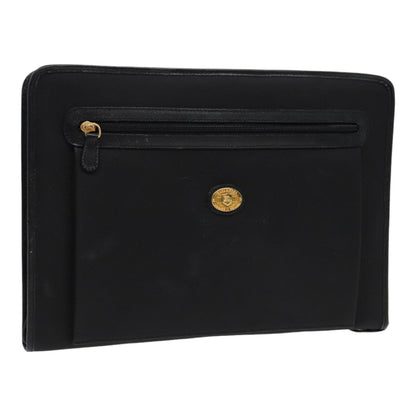 Burberry BurberrySs Auth Leather Black Clutch Bag Style 11