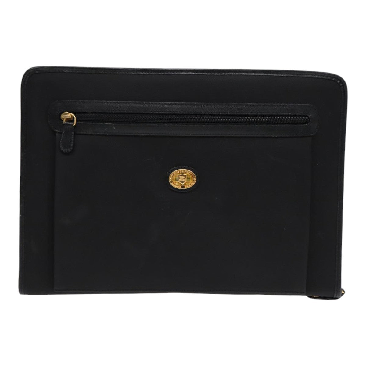 Burberry BurberrySs Auth Leather Black Clutch Bag Style 11