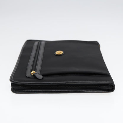 Burberry BurberrySs Auth Leather Black Clutch Bag Style 11