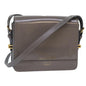 Luxury Burberry Shoulder Bag Patent leather Gray Gold Auth bs17639